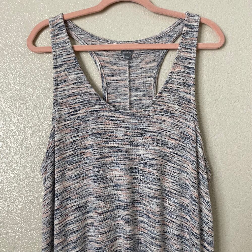 Aerie Jumpsuit Womens Large Blue Pink Knit Playsuit Overall Stretch Heather Cozy - Picture 4 of 11